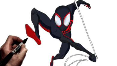 Outline:8wtb8rtmudu= Miles Morales Drawing