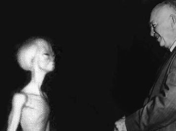 Hitler Shaking Hands With Alien